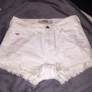 Hollister white ripped high waisted